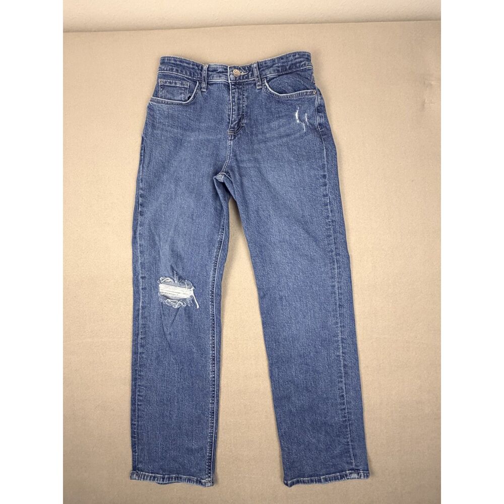 Lee Distressed Casual Jeans Faded Ripped Denim Pants Women Streetwear